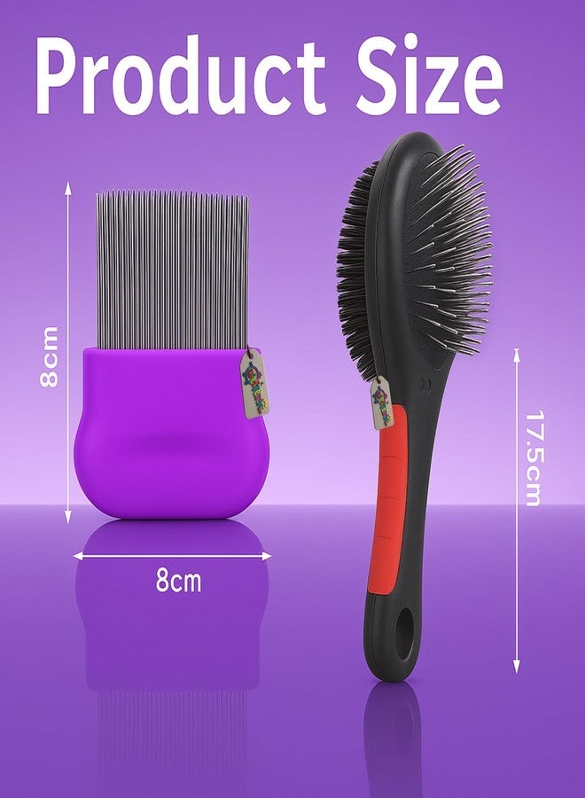 ويستيرن إرا مجموعة العناية بالحيوانات الأليفة من ويسترن إيرا ٢ في ١ للكلاب والقطط | إزالة القراد والبراغيث | فرشاة مزدوجة الجوانب ومشط للبراغيث | مجموعة العناية بالحيوانات الأليفة | إزالة الشعر الزائد وفك التشابك يومياً (عشوائي) - Image 3